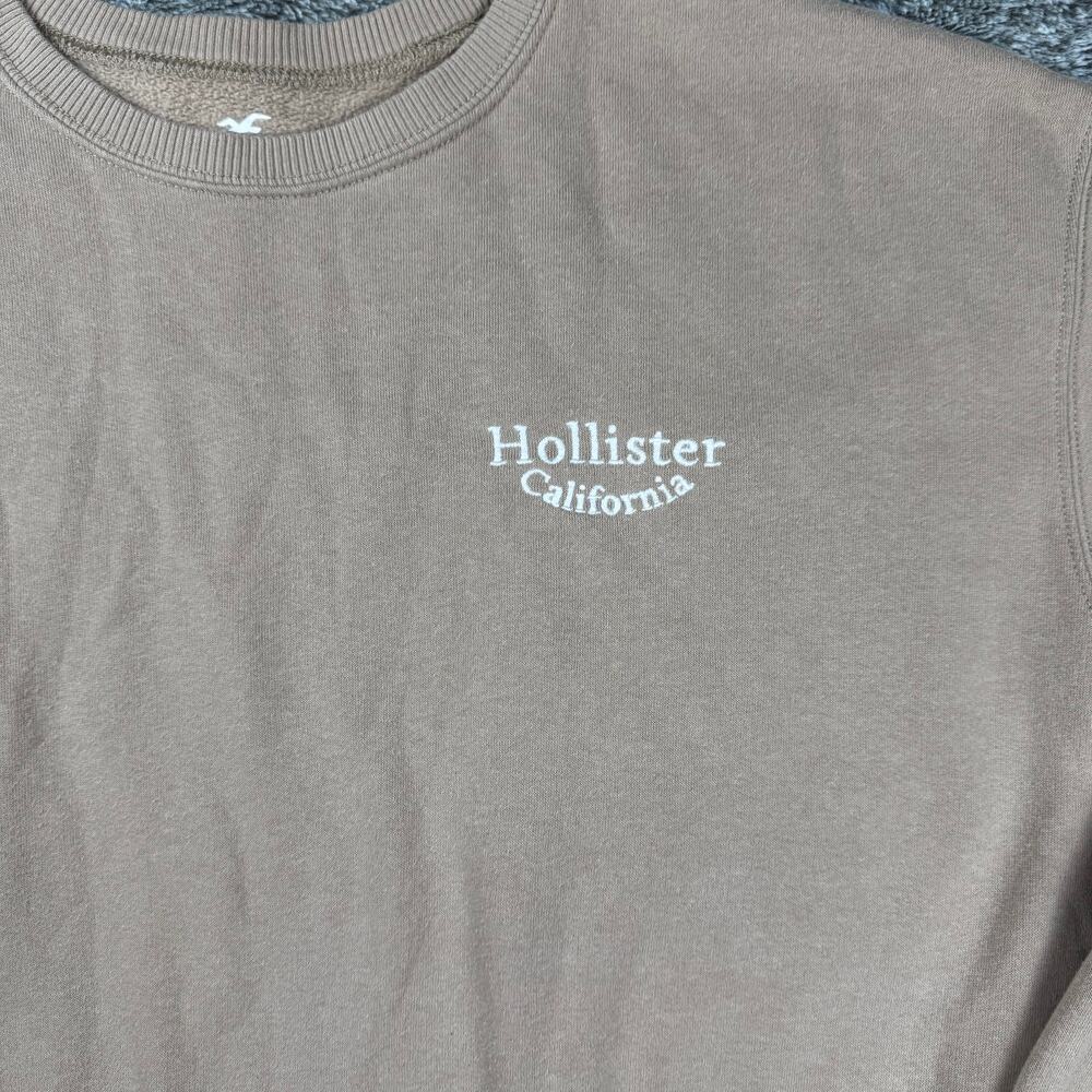 Hollister Crewneck Sweatshirt Women's XL Beige - Picture 2 of 6